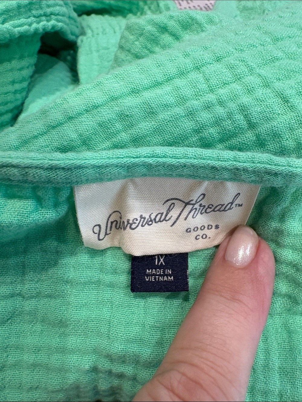 Universal Thread Mint Green Tiered V-Neck 100% Cotton Dress 1X - Picture 2 of 7
